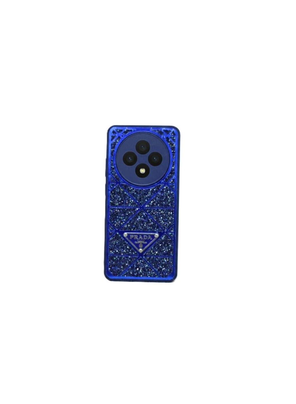Crystal-Studded Case, Shock-Compatible with Oppo Reno 12F Resistant, Durable, Fingerprint-Resistant Back Cover - A Stylish And Luxurious Mobile Phone Accessory (Blue)