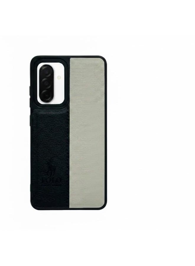 Soft Leather Back Case For Men Women Compatible With Samsung A56 Classic Fashion Luxury Back Case Durable Lightweight Comfortable Soft Leather (Black&Beige)