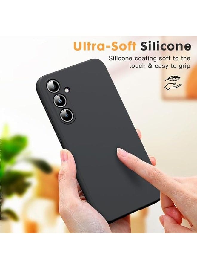 Silicone Phone Case Compatible with Samsung Galaxy A55/A35 - Made of Soft TPU and Silicone - black (5)