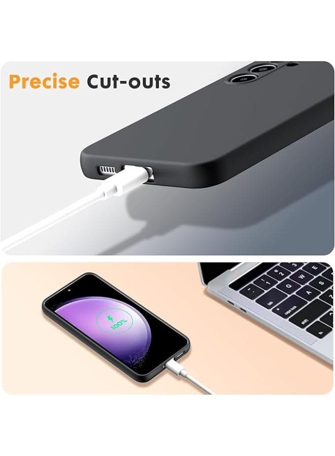 Silicone Phone Case Compatible with Samsung Galaxy A55/A35 - Made of Soft TPU and Silicone - black (4)