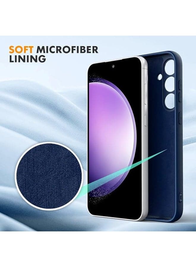 Silicone Phone Case Compatible with Samsung Galaxy A55/A35 - Made of Soft TPU and Silicone - navy blue (6)