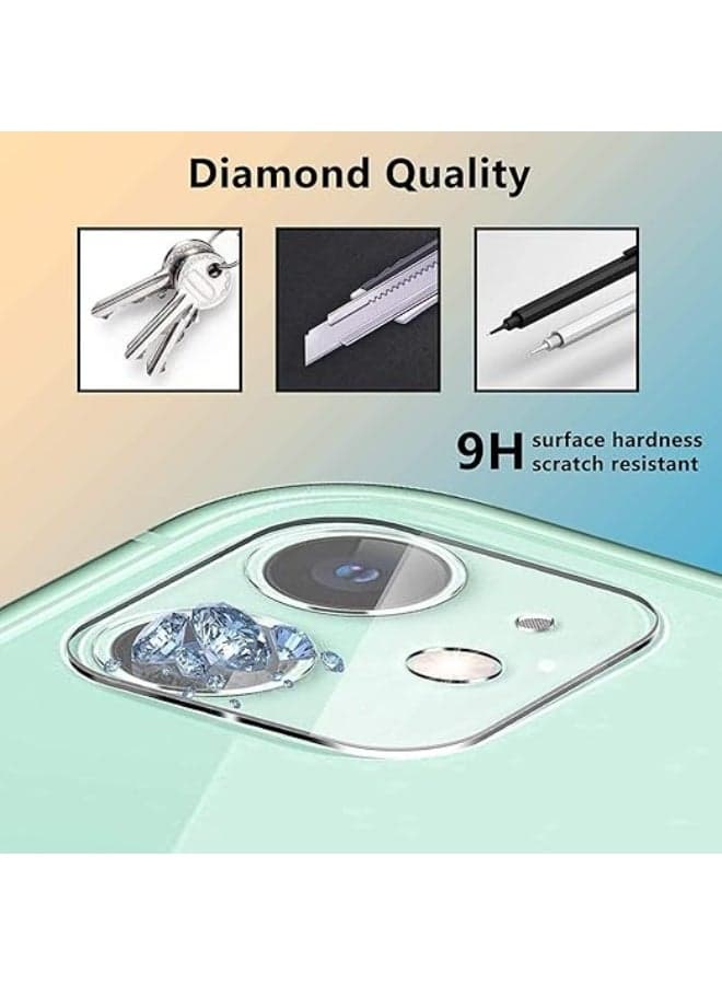 Camera lens protector for iPhone 11/11 Mini, preserves original image quality. Tempered glass metal screen protector, case-friendly - transparent Mobile Lens & Lens Protectors (٤)