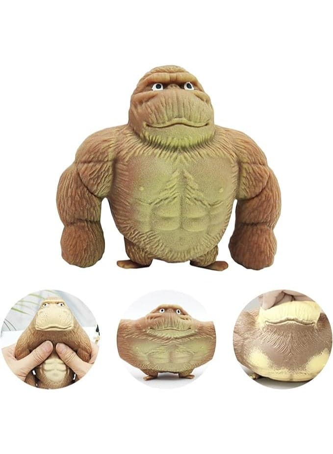Gorilla Toy, Anti-Stress Monkey Toy, Monkey Kong Stretchable Rubber Monkey, Stretchable Gorilla for Adults, Children and Home School (Multicolor, 6 x 6 cm) Squishy Toys (٦)