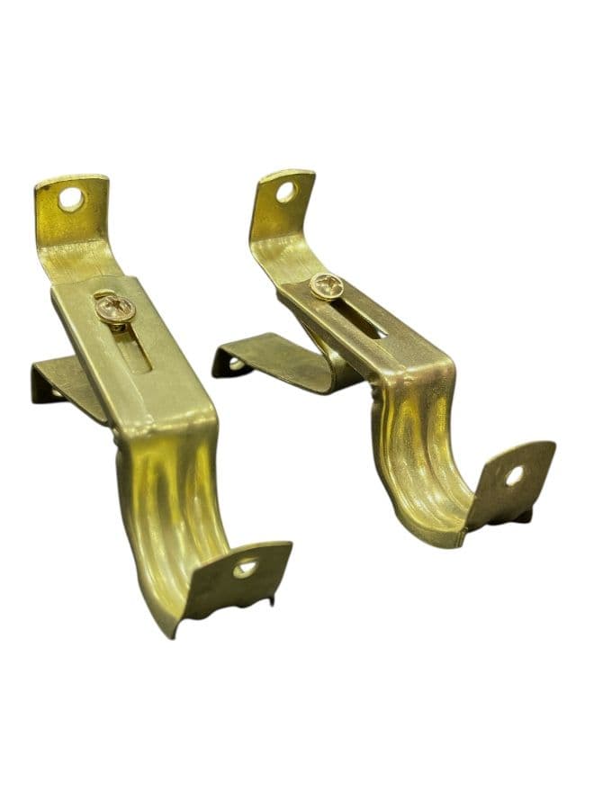 2pcs 8.5cm Golden Adjustable Metal Curtain Brackets Set Window Treatment Sets (2)
