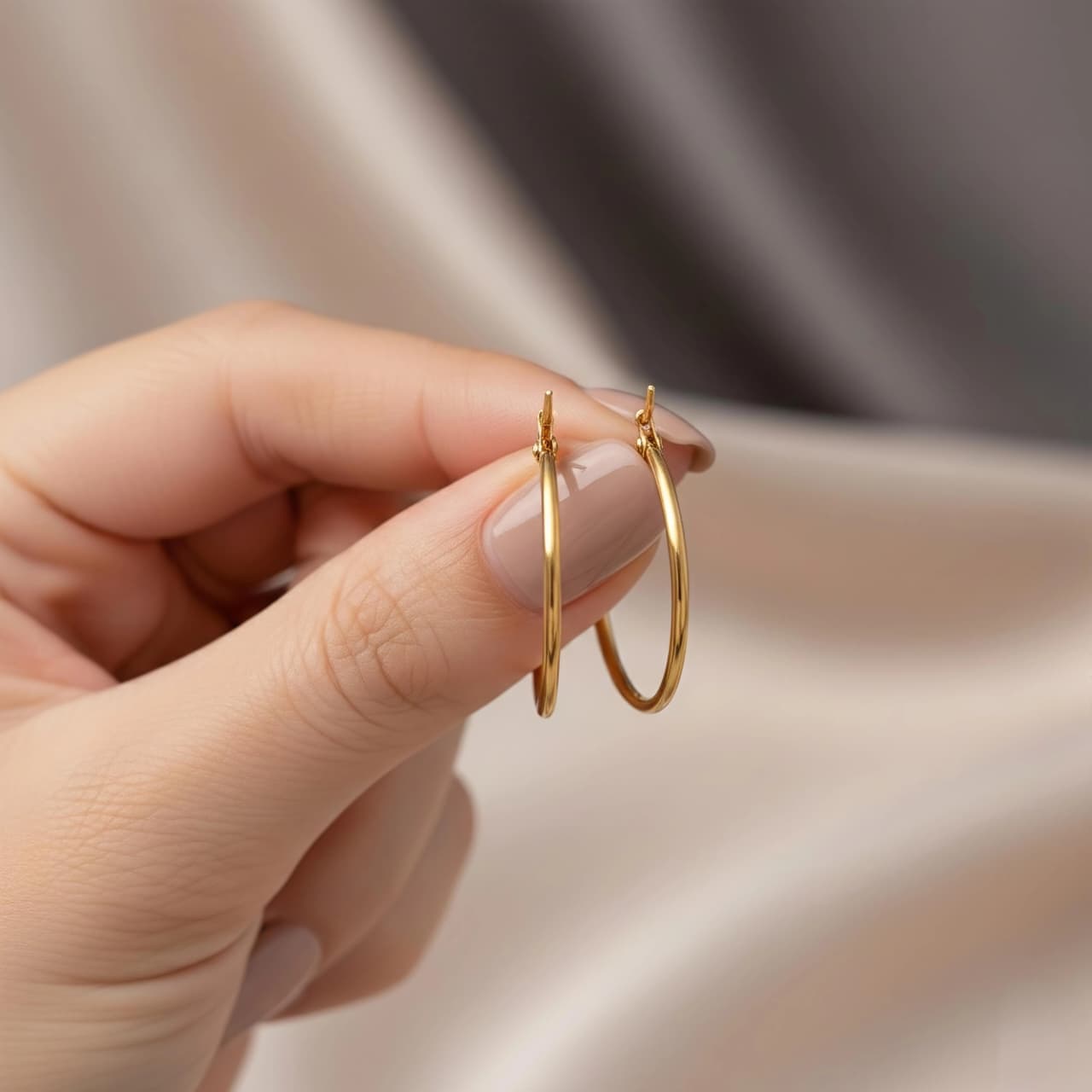 These delicate, gold-plated hoop earrings are crafted from durable stainless steel, featuring a sleek, elegant design with an attractive shine.nnLightweight and comfortable, they add a touch of understated modernity to your everyday look. Women's Earrings Hoop (6)