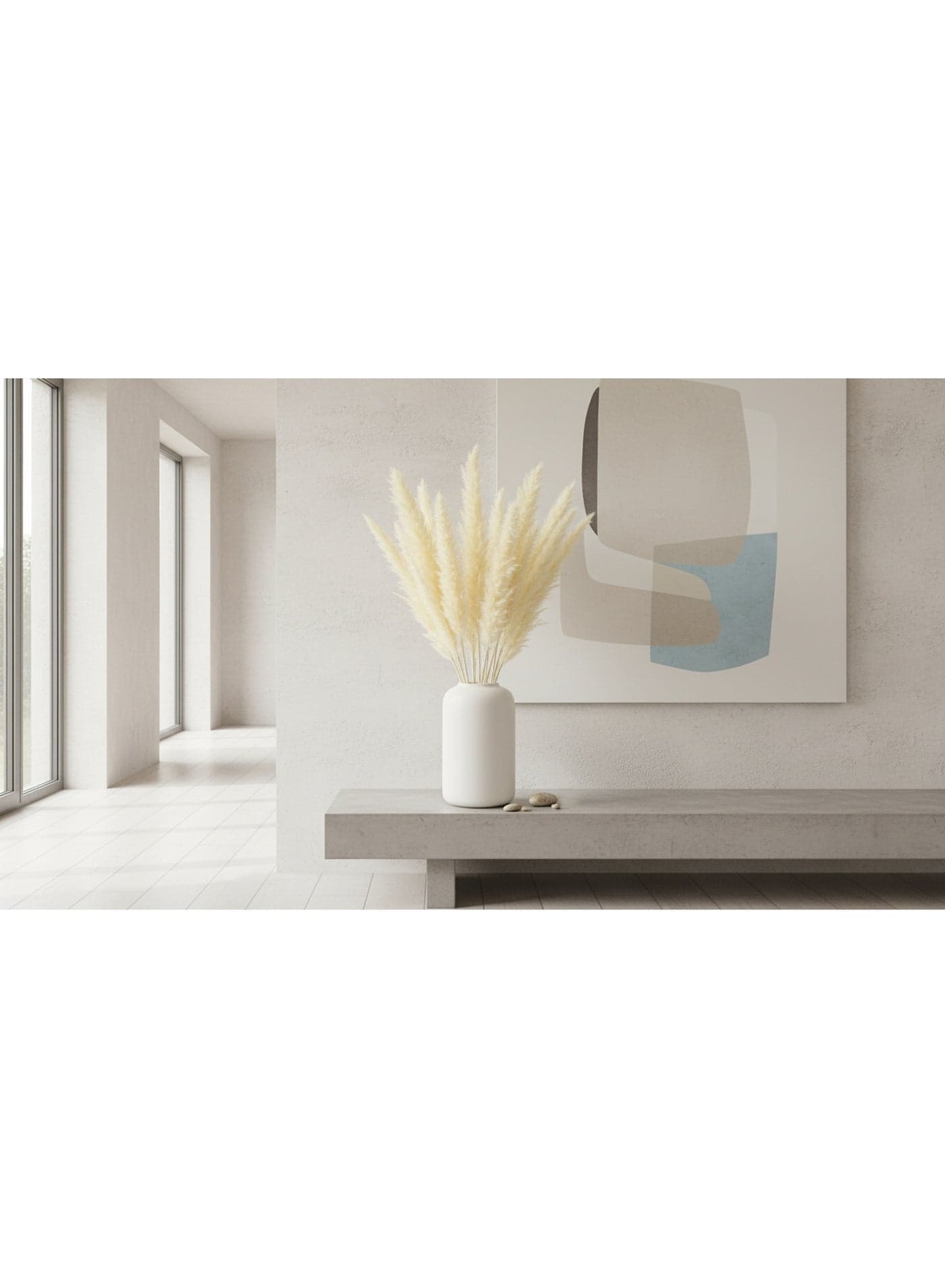 FANCY Original Natural Dried Pampas Grass, 70 cm Tall Extra Fluffy Cream White , Home Décor, Pack 3 (6)