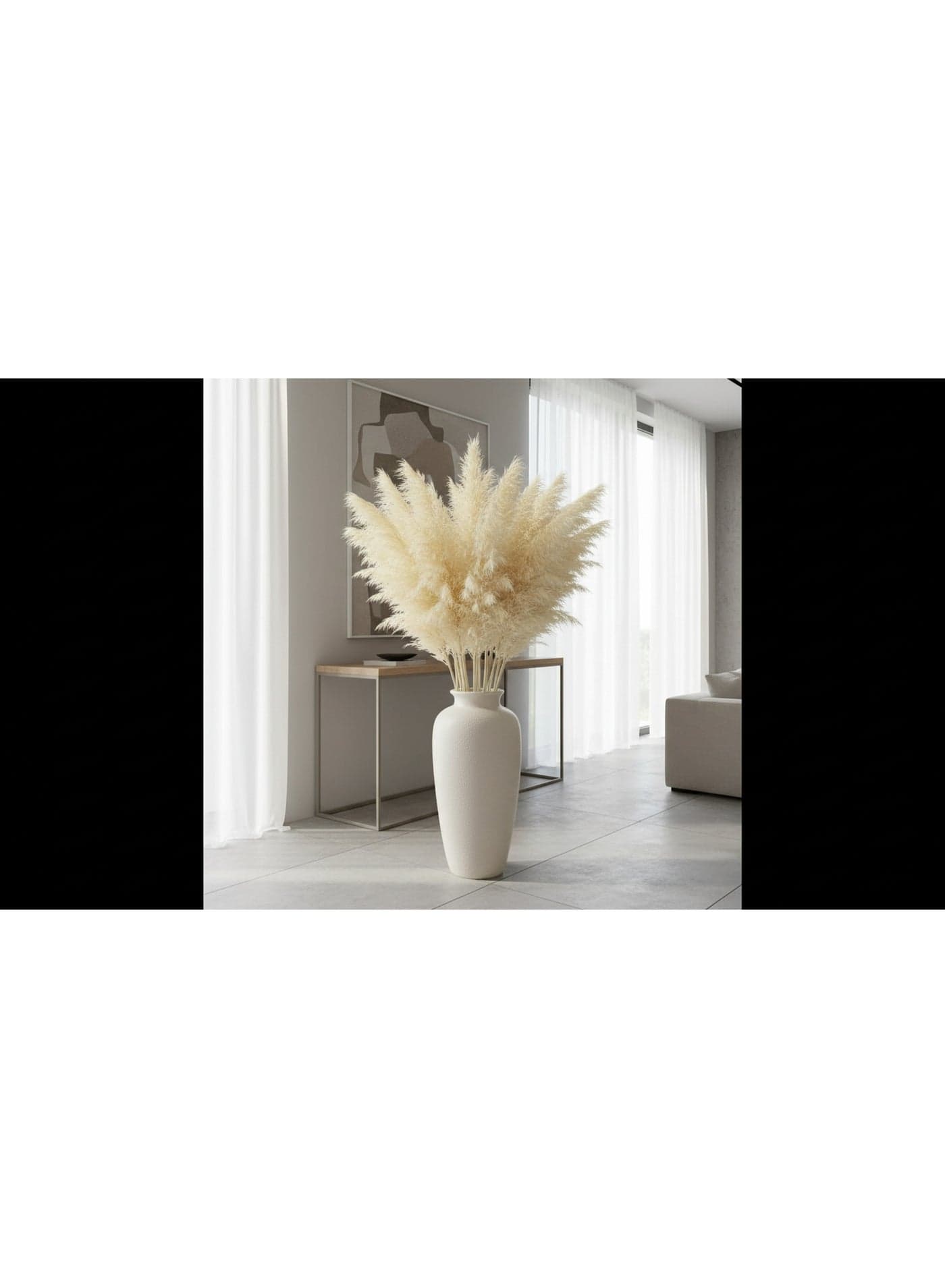 FANCY Original Natural Dried Pampas Grass, 70 cm Tall Extra Fluffy Cream White , Home Décor, Pack 3 (9)