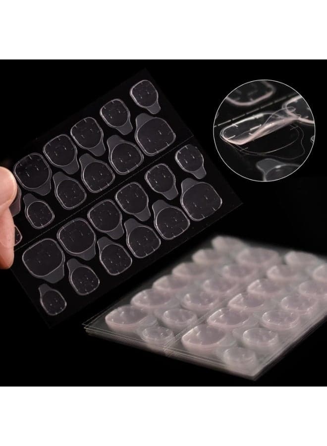 12 pieces of medium-sized acrylic false nails with one sheet of double-sided adhesive Press On False Nails (3)
