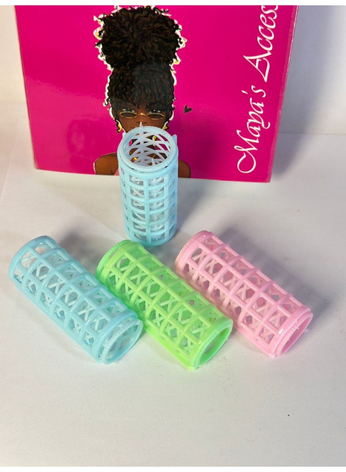 4pcs Self Grip Rollers Salon Hair Dressing Curlers Hair Rollers Plastic Hair Curlers DIY Curly Curlers Hairstyle may vary colors (٣)
