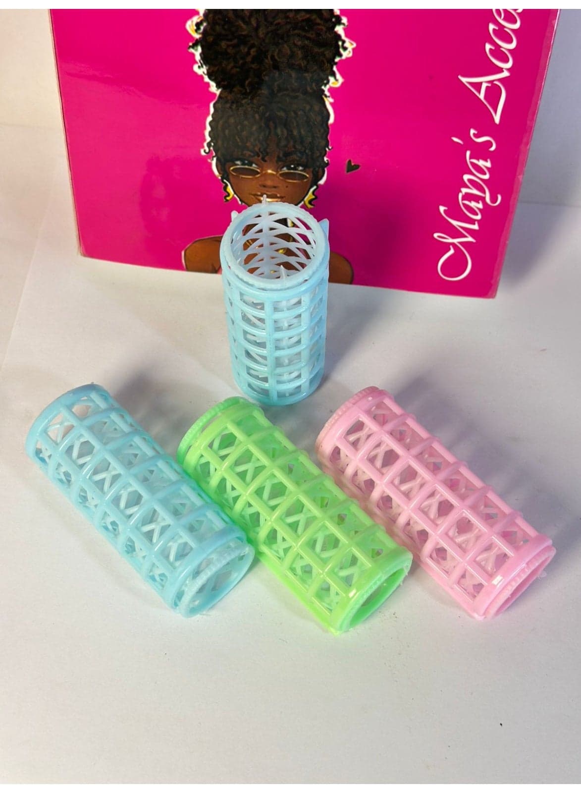 Plastic Hair Styling Rollers - Magic Hair Curlers - 4PCS may vary colors (٤)