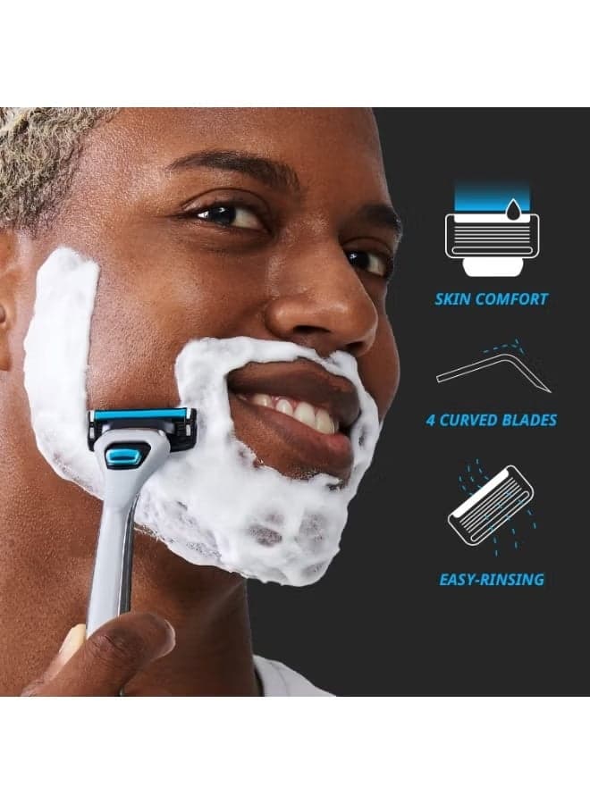 DORCO Pace 4 Pro Disposable Razor - 4 Blade System for Ultra Smooth Shave - Portable Men's Razors & Blades (١٠)