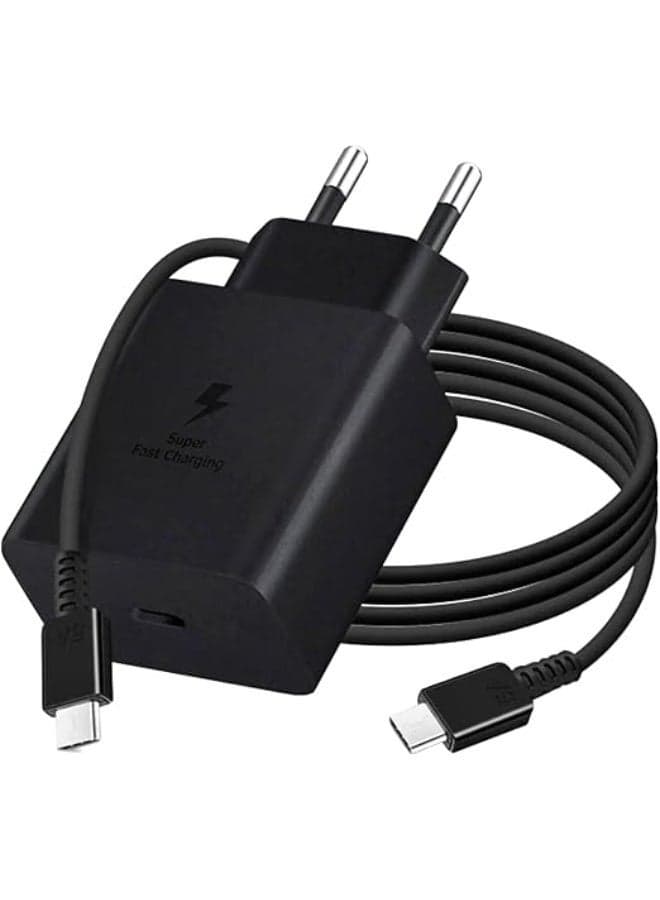 45W PD Super Fast Charger Power Adapter with USB-C to USB-C Cable - Black (4)