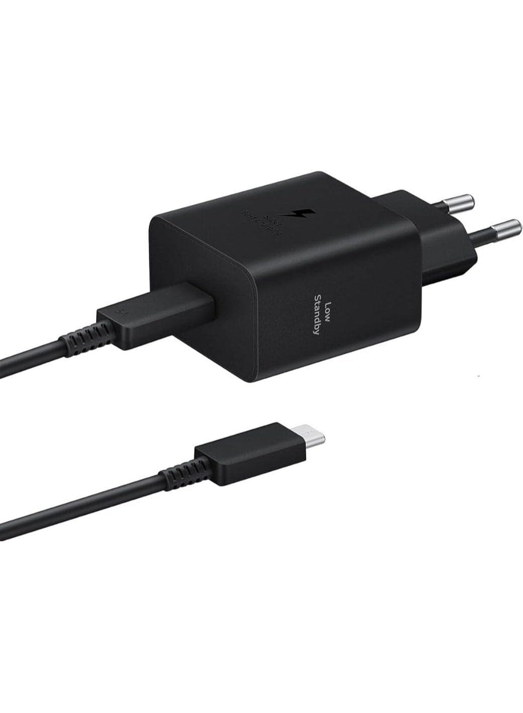 45W PD Super Fast Charger Power Adapter with USB-C to USB-C Cable - Black