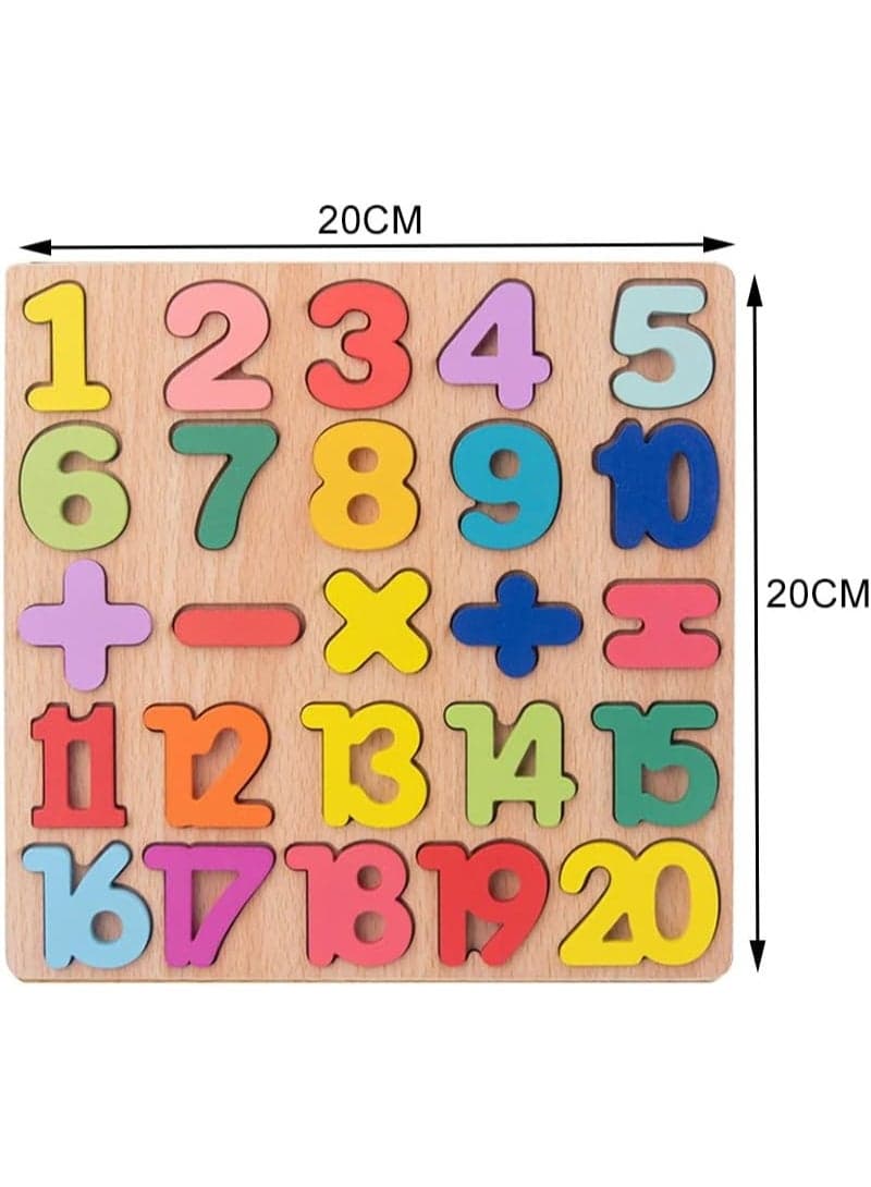 Wooden puzzle set, wooden puzzle game for developing math skills, small wooden puzzle game suitable for children aged 4 to 7 years, educational toy as a gift from TMRP Bestie, 123 pieces Pegged Puzzles