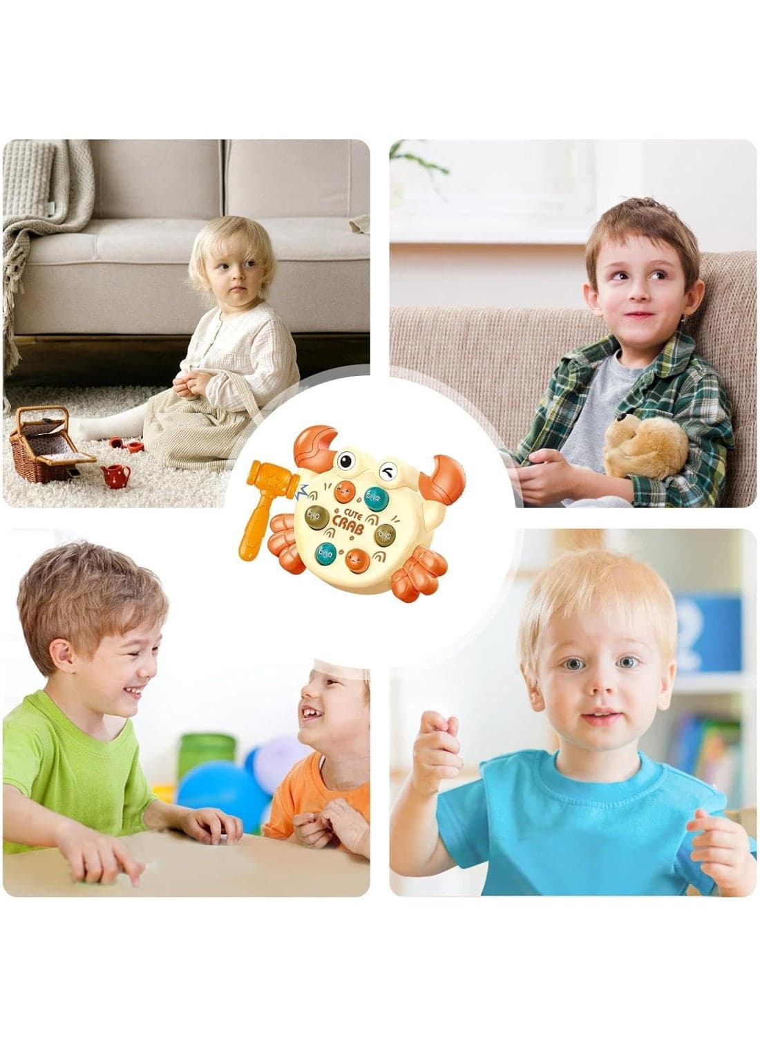 Cute Crab Ball Bumping Game – Fun and Educational at the Same Time! Let your child release energy in a fun and safe way! The cute crab game encourages the development of motor skills and hand-eye coordination. Suitable for ages one and up. The perfect gift to develop your child's skills in a fun and safe way. (3)