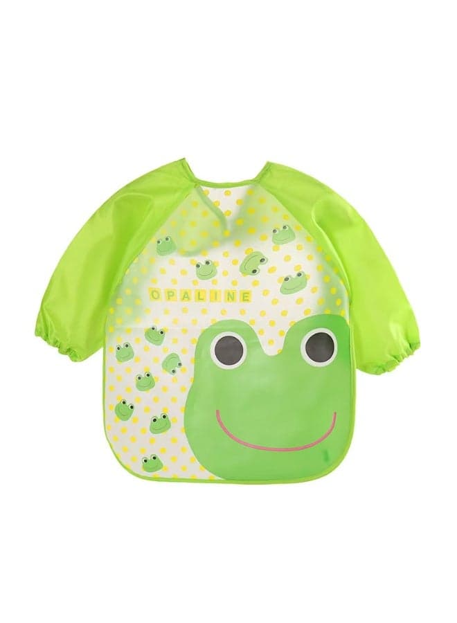 Waterproof and washable nursing bib with long sleeves for infants and children (٤)
