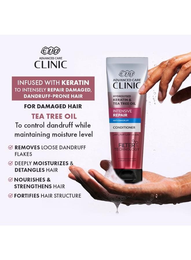 Clinic Intensive Repair Anti-dandruff Conditioner with Keratin & Tea Tree Oil for Damaged Hair 230ml (٣)