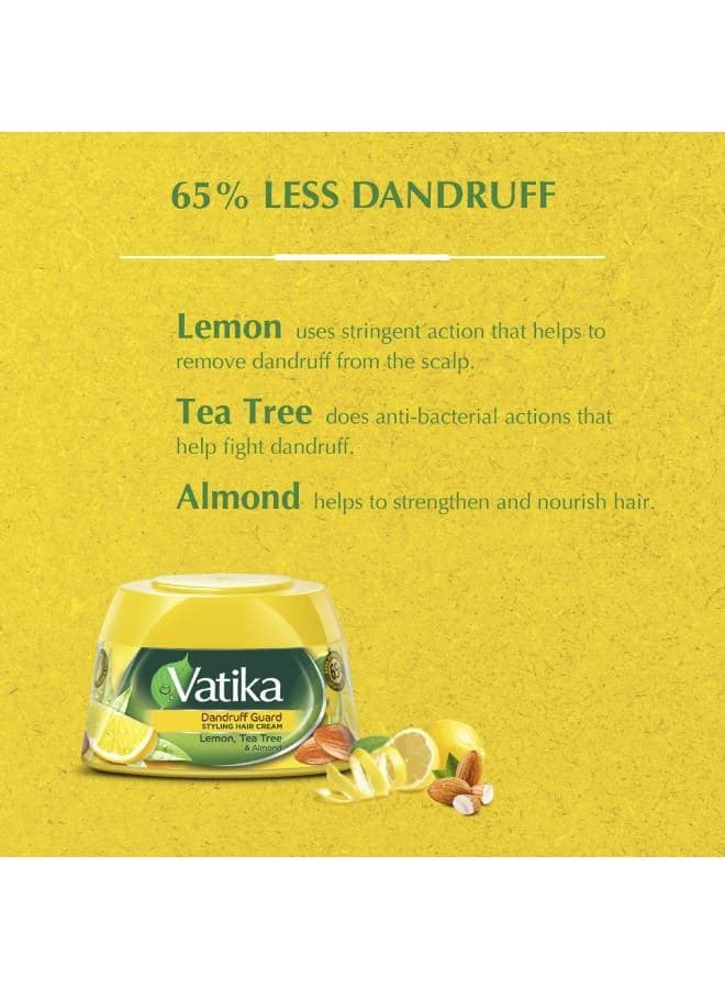 Vatika Naturals Anti-Dandruff Guard Styling Hair Cream | Lemon, Tea Tree & Almond with Nourishing Vatika Oils 190ml Creams, Gels & Lotions (٣)