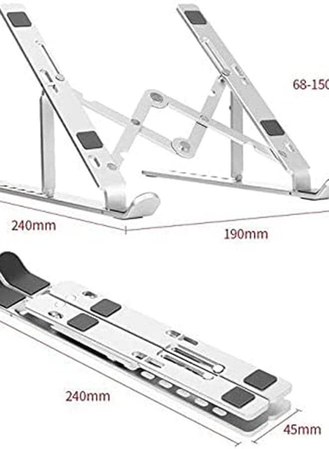 7-Level Adjustable Aluminum Alloy Foldable Laptop Stand Multicolour Desk Accessories & Workspace Organizers (٥)