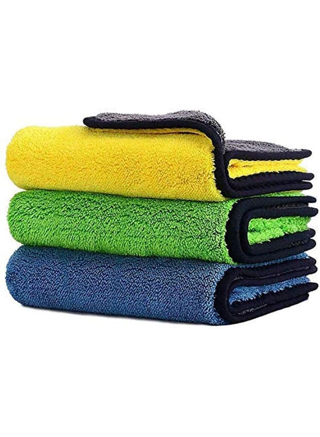 Pack Of 3 Car Drying Microfiber Towel Cleaning Cloths