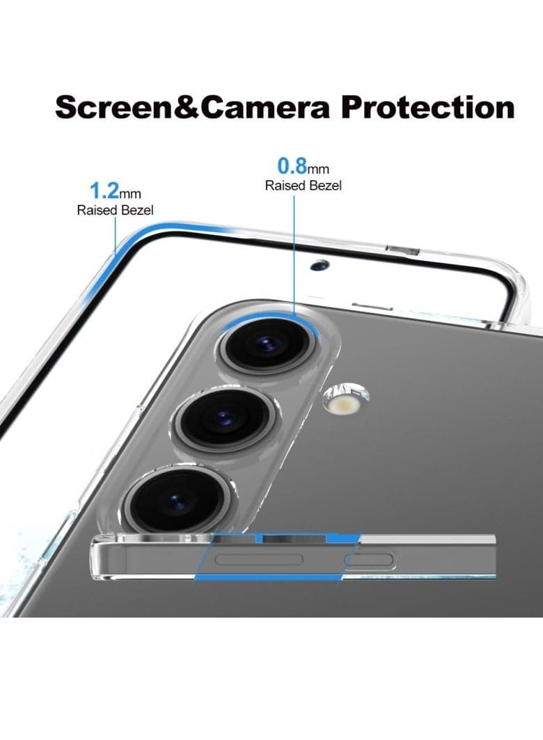 Case Compatible with Samsung Galaxy S24 Case Crystal Clear Soft TPU Gel Case Flexible Silicone Anti-Scratch Transparent TPU Cover - Clear (٣)