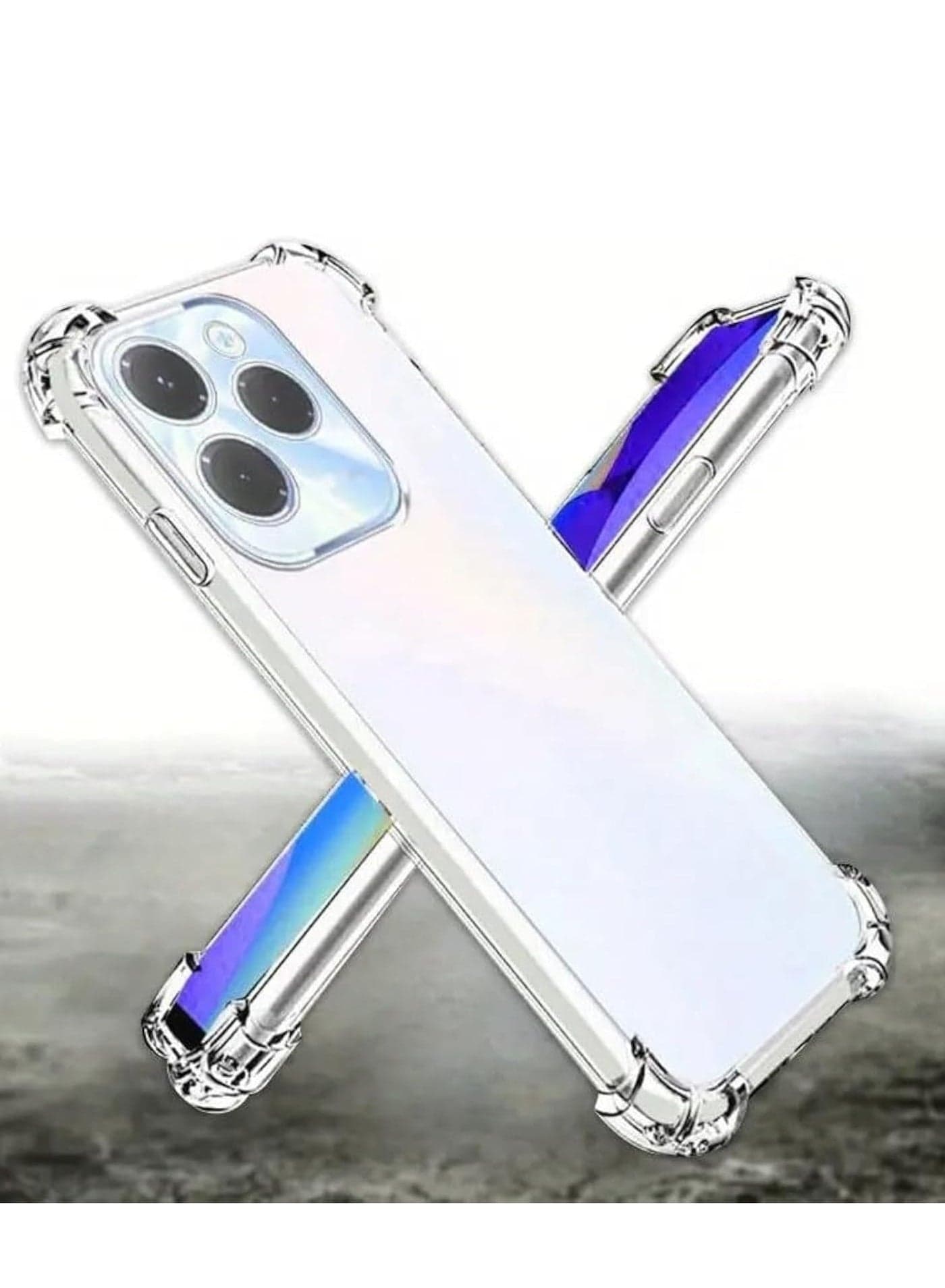 Case Compatible with Infinix Hot 40 / Hot 40 Pro, Cover Silicone Transparent TPU Gorilla Anti-shock Protector Camera Shockproof Corners - Clear (5)