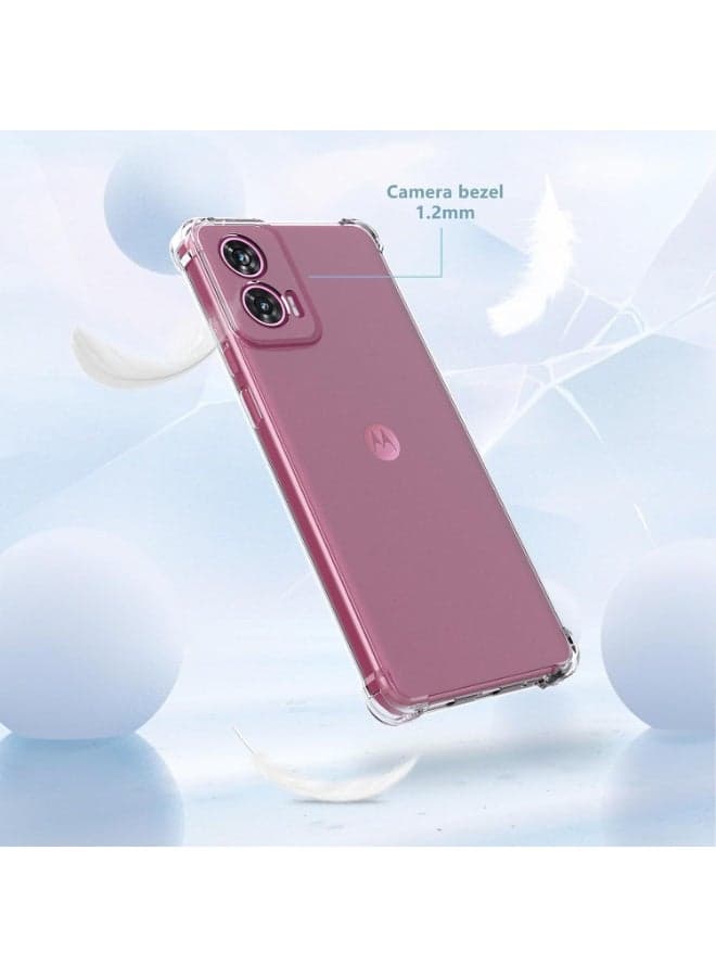 Transparent heat-resistant polyurethane case with four corners and military-grade protection for Motorola Moto G85 5G mobile (6)