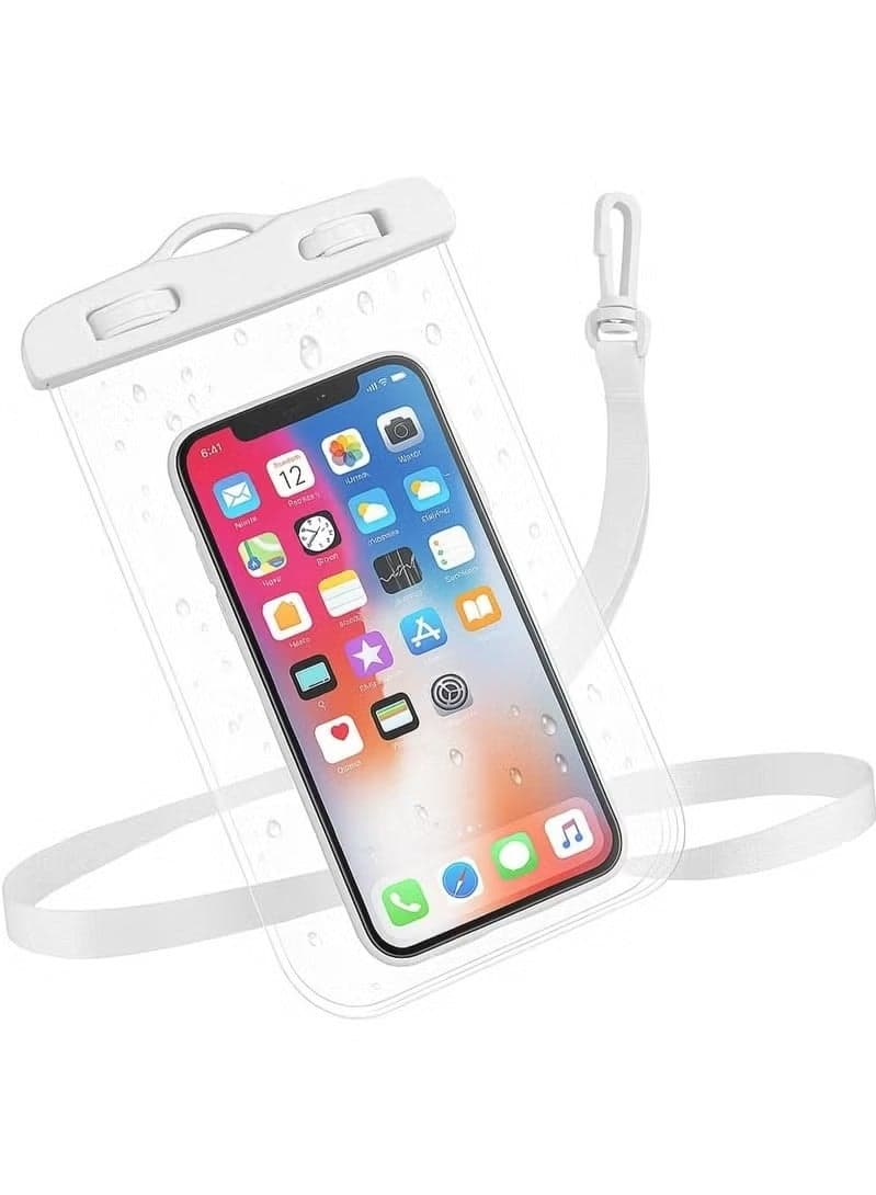 A transparent, waterproof, and securely sealed mobile phone case for diving and swimming. Cases & Covers