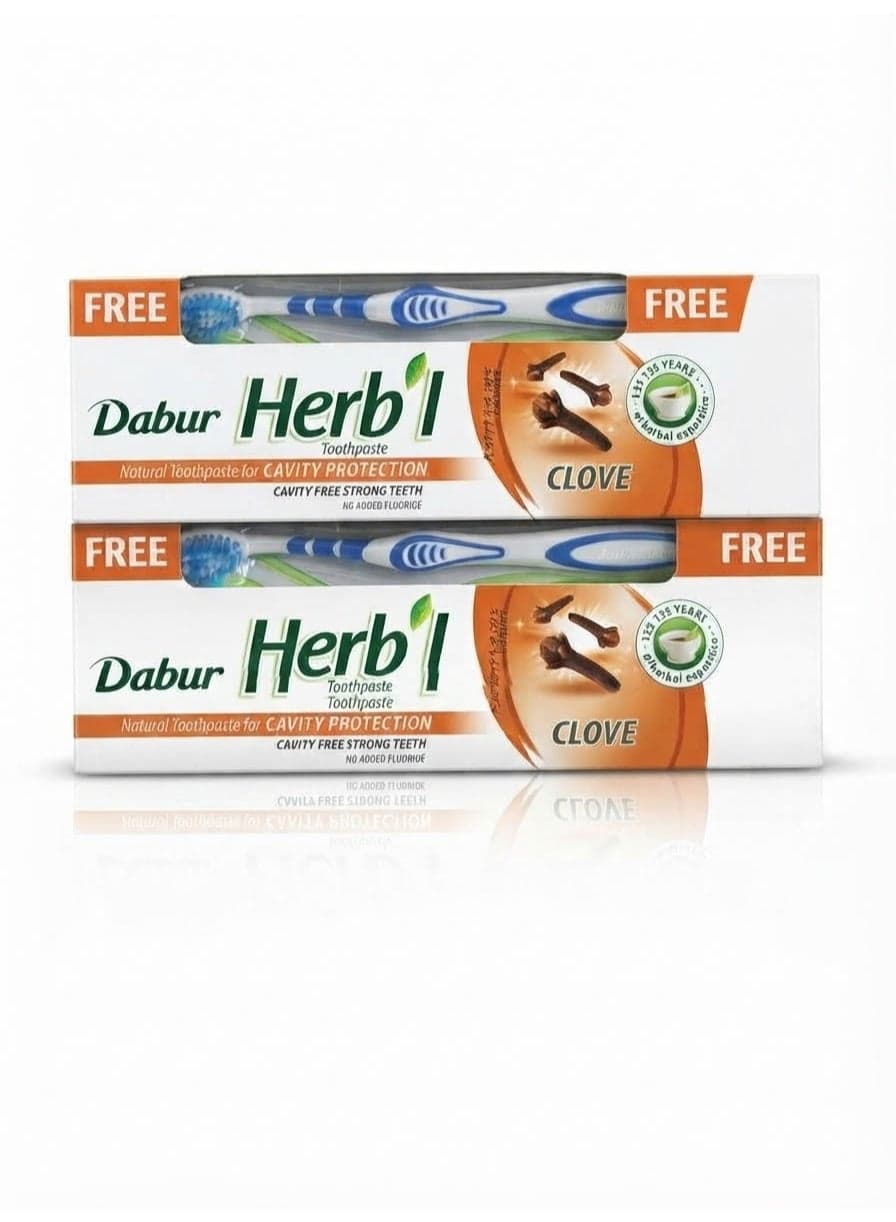 Herb'l Clove Toothpaste 280 Gm +Toothbrush Free 2 Pieces Multi Colar (4)