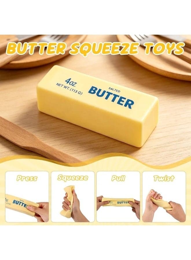 Soft Realistic Butter Stress Relief Squeeze Toy - Yellow Stick Squishy Toys (٣)