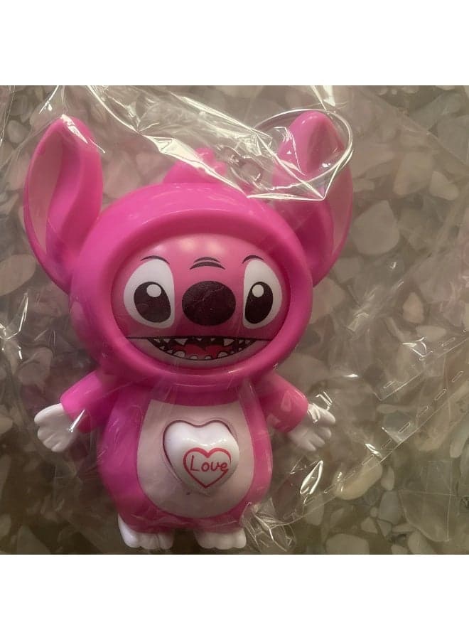 Squeeze Face Changing Stitch , Squeeze Out, Cute Emoji Face Changing Doll, Novelty Toy Doll, Keychain Doll 1pcs (Pink) Brain Teasers (٥)