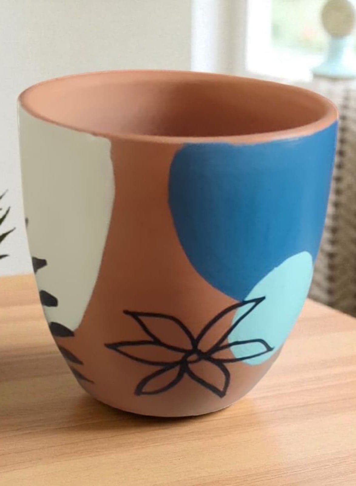 Pottery Planter Pot - 10cm for Office Decor, Kitchen Accessories, Home Decor, Fired Clay Vases