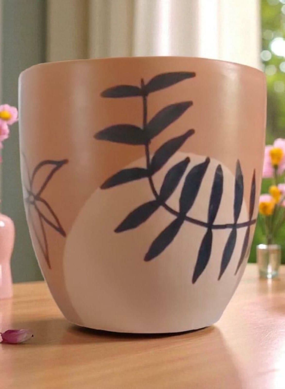 Pottery Planter Pot - 10cm for Office Decor, Kitchen Accessories, Home Decor, Fired Clay Vases (٢)