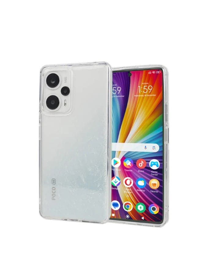 Crystal clear protective case made of heat-resistant, soft, flexible silicone polyurethane gel with camera protection, compatible with Xiaomi Poco F5, Redmi K60, and K60 Pro. Cases & Covers