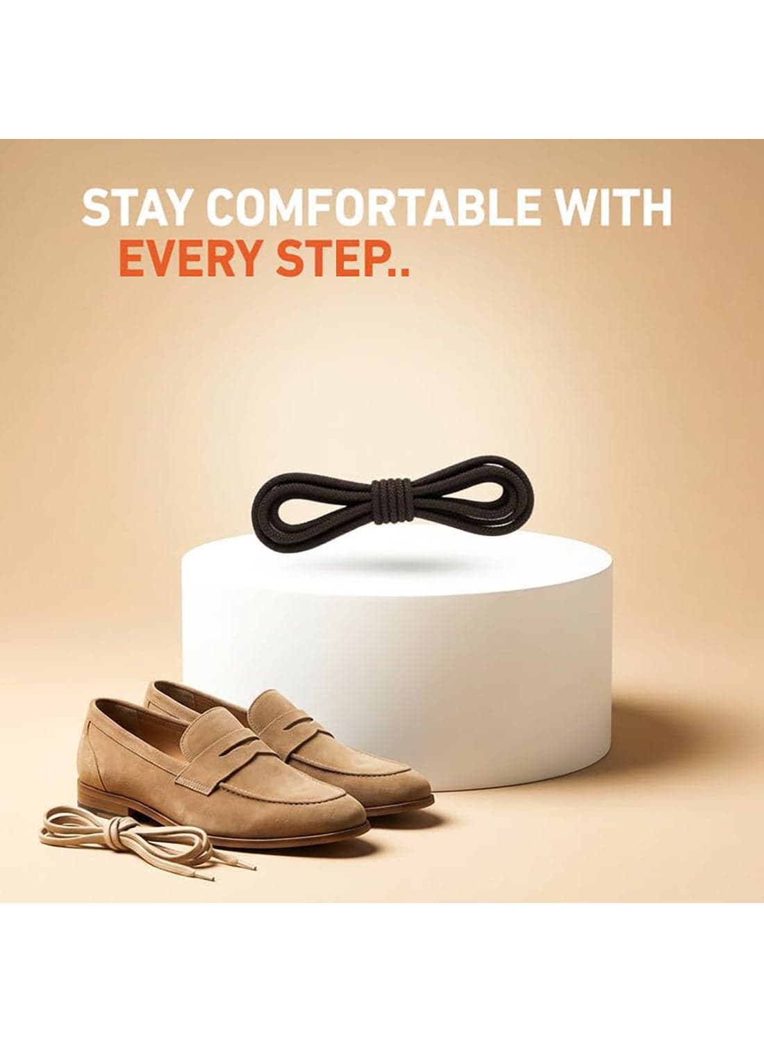 Round Shoe Laces 4mm Thick - Durable Strong Hold for Daily Sports and Casual Shoes - Easy Fit and Secure Stability - 120cm - Brown Shoelaces (٦)