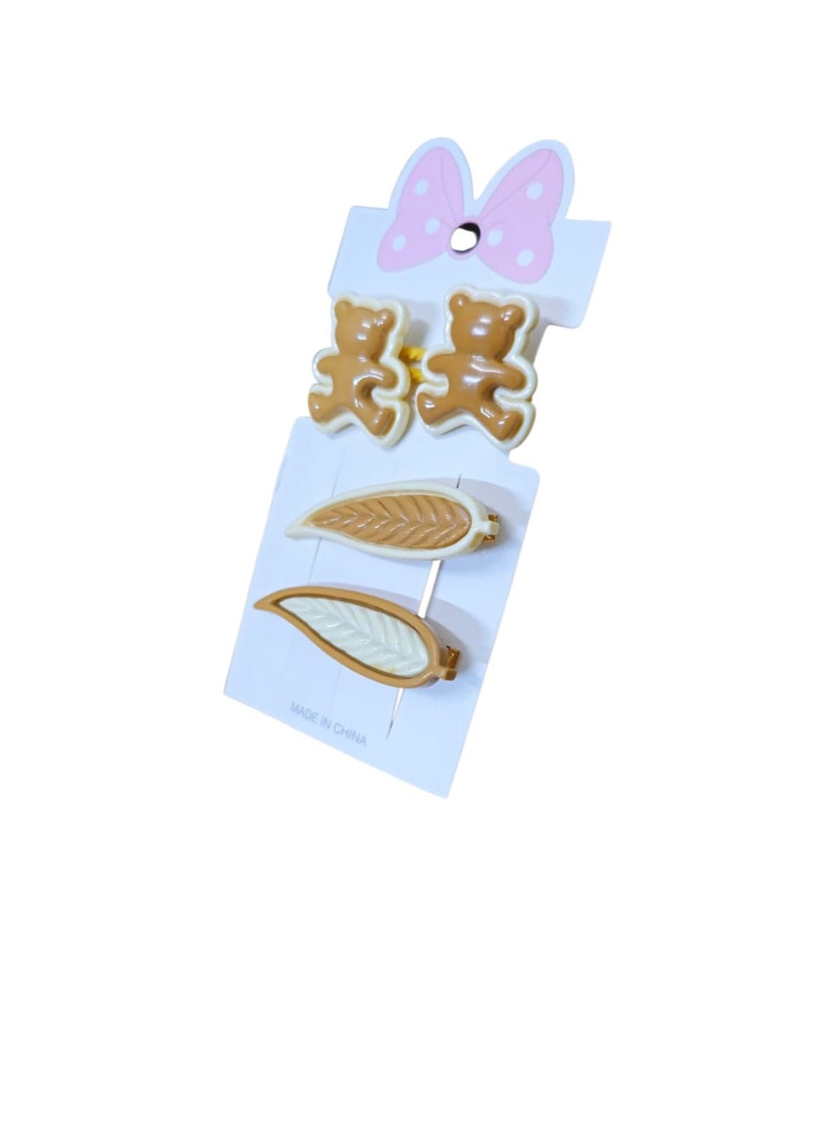 Hair Clips Set for Hair Styling, 2 Small Beak Clips and 2 Small Elastic Hair Ties, 4 Pieces on Card (3)