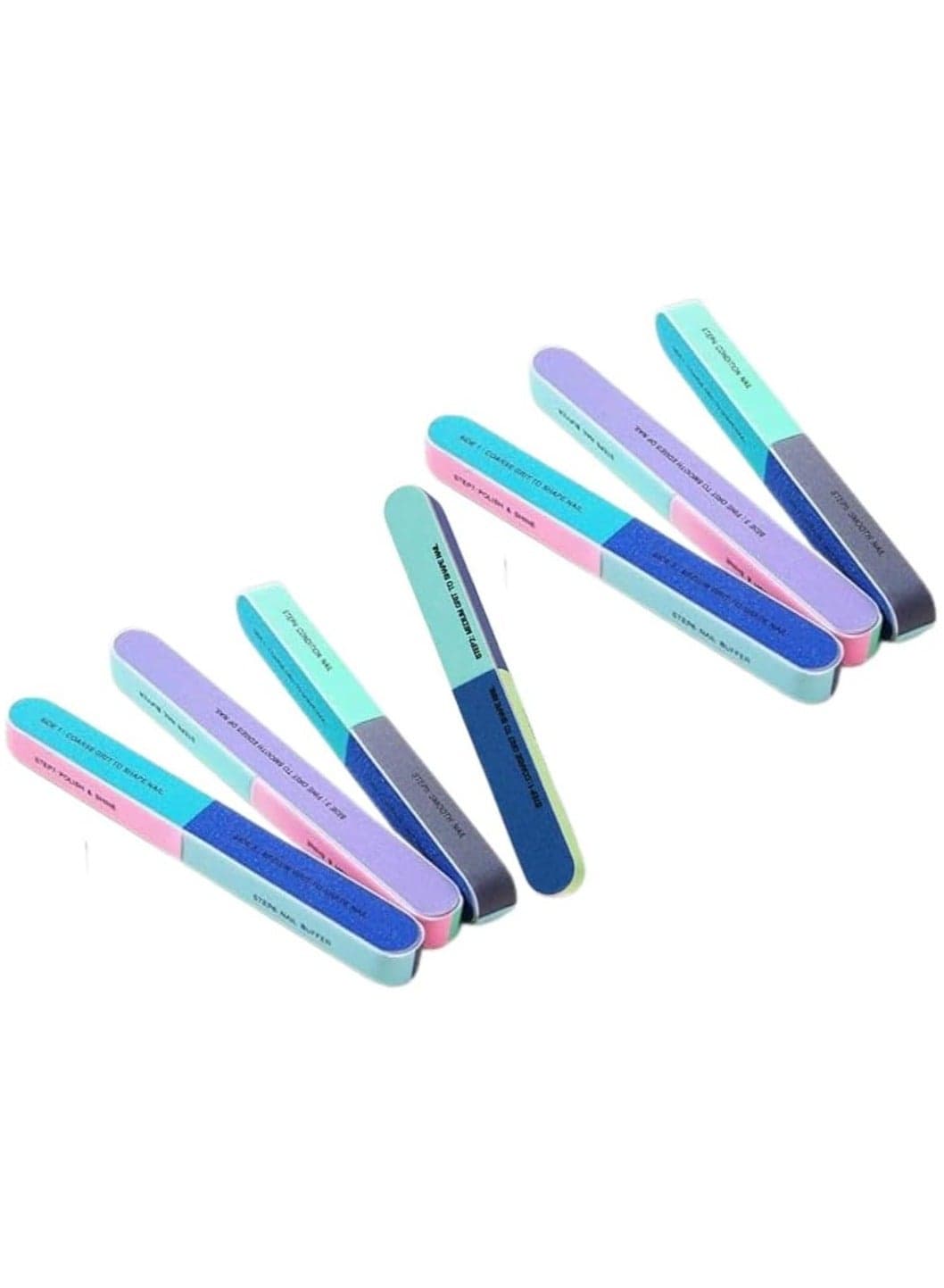 7 Pieces Professional Nail File, Nail File 7 Awghs - Multi Color Makeup Tools & Accessories