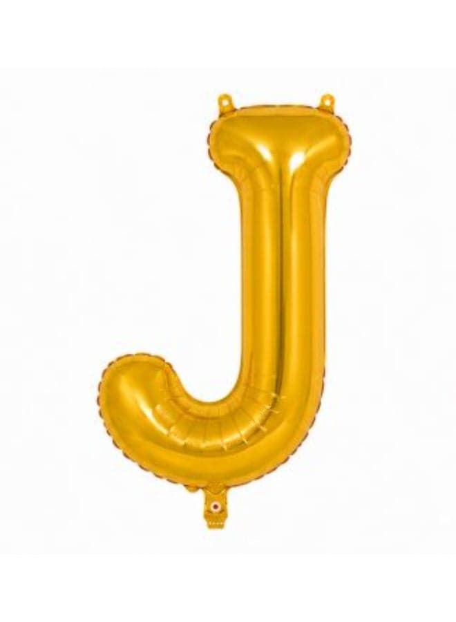 32 Inch Gold Foil Letter J Balloon – Metallic Mylar Helium & Air Party Decoration Balloon (4)