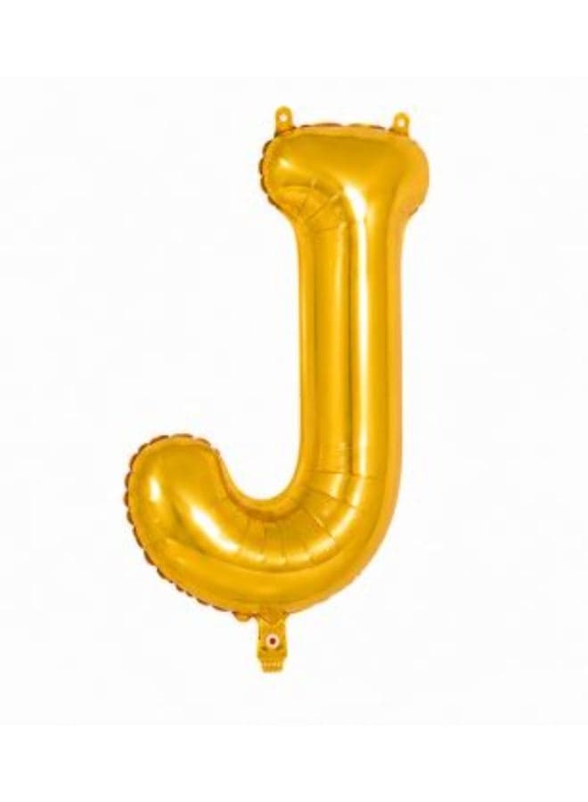 32 Inch Gold Foil Letter J Balloon – Metallic Mylar Helium & Air Party Decoration Balloon (3)