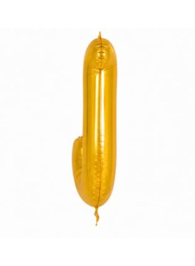 32 Inch Gold Foil Letter J Balloon – Metallic Mylar Helium & Air Party Decoration Balloon (2)