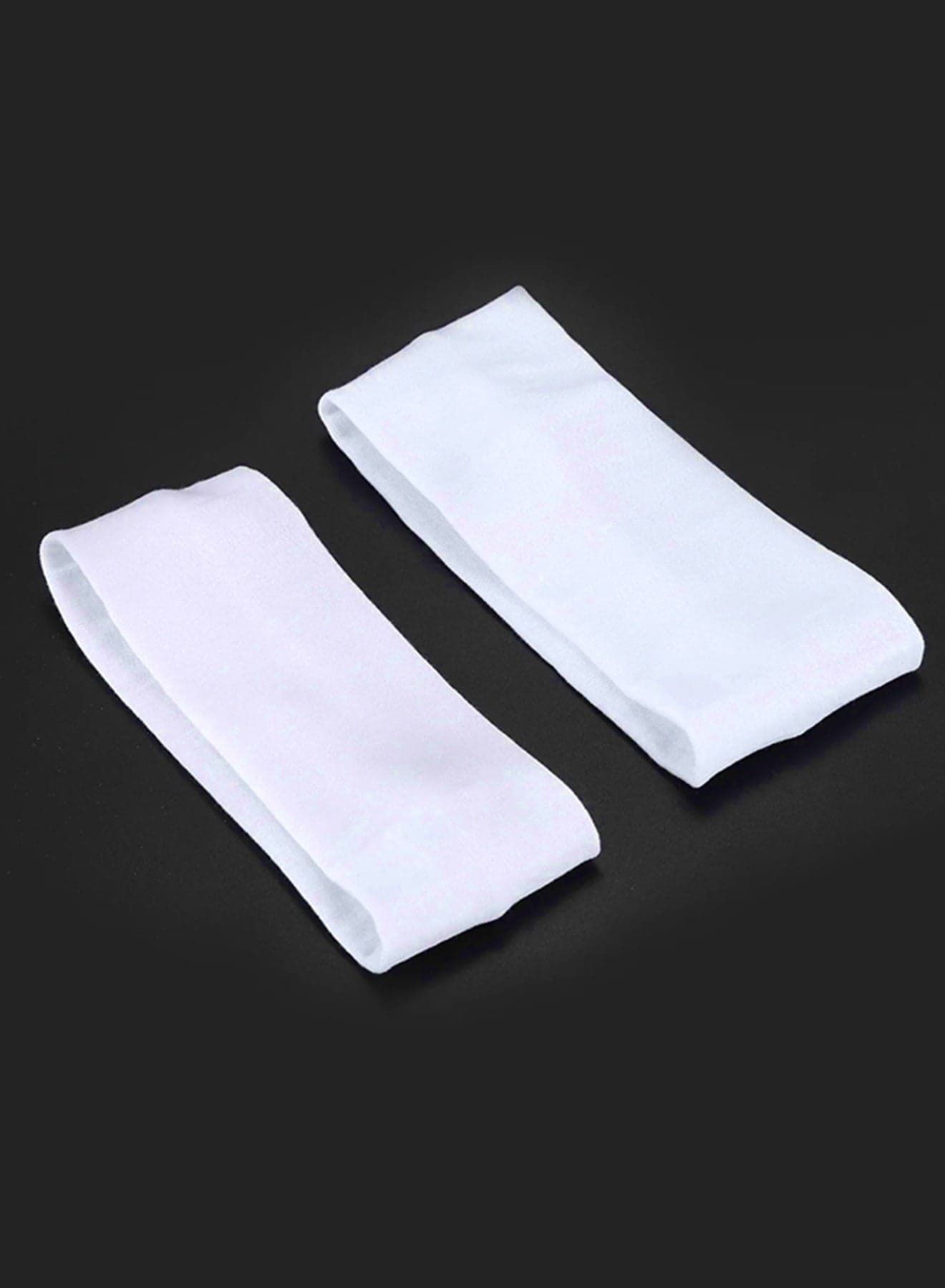 Wide Headbands for Women Men, 2 pack White Fashion Headbands for Women's Hair, Soft Fabric Stretchy Hair Bands for Makeup, Yoga, Running, Sports (5)
