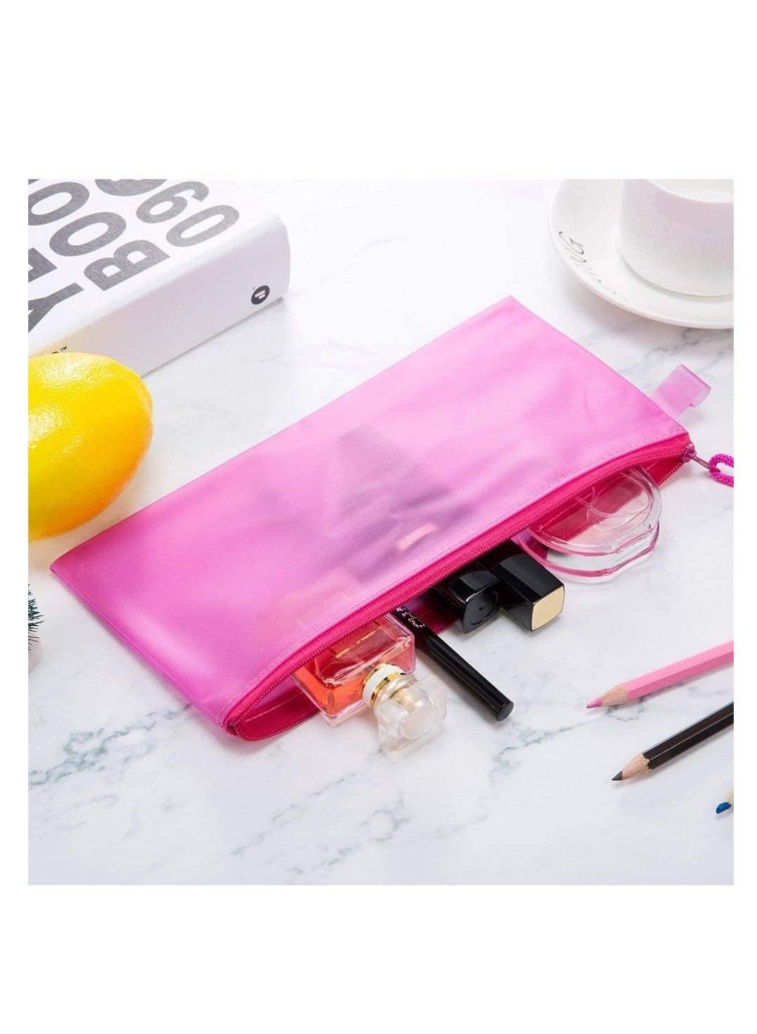 Waterproof Mesh Pencil Case – Zipper Closure, A6, Yellow File Folders (4)