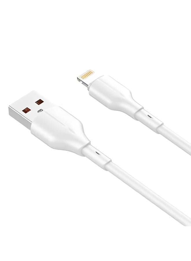 LS841 USB-A to Lightning Fast Charging Cable 1M, 25W High Speed iPhone Charger Cable, USB to Lightning Data Sync Cord, Durable PVC Charging Cable Compatible with iPhone, iPad, AirPods and Lightning Devices – White