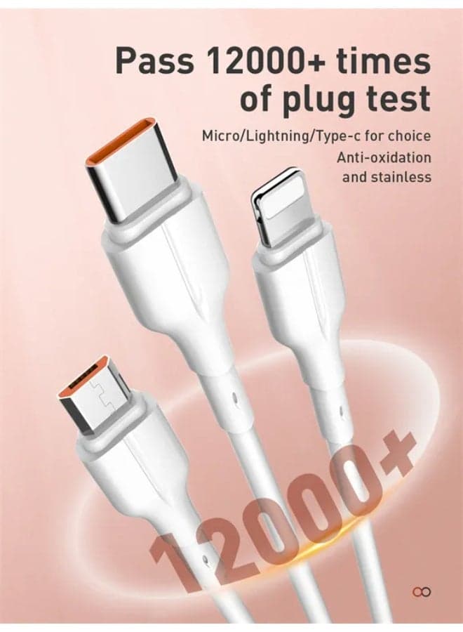 LS841 USB-A to Lightning Fast Charging Cable 1M, 25W High Speed iPhone Charger Cable, USB to Lightning Data Sync Cord, Durable PVC Charging Cable Compatible with iPhone, iPad, AirPods and Lightning Devices – White (٤)