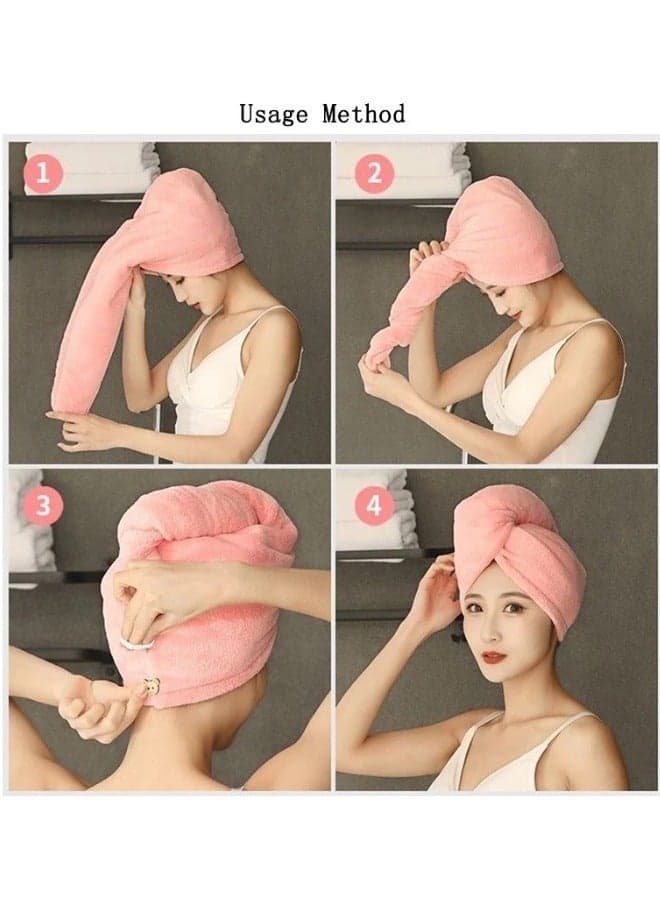 Luxury Microfiber Towel Turban for Women & Girls – Quick Dry Cap for Styling & Sleep – Gentle, Protective Wrap for Frizz-Free, Smooth Hair – Lightweight & Durable Bath Towels (8)