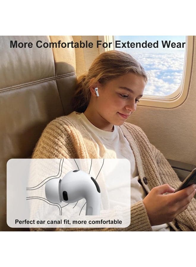 3 Pairs Replacement Ear Tips Compatible with AirPods Pro 3(2025), Soft Silicone Ear Tips for AirPods Pro 3, Add Foam Microparticle filling layer, Built-in Dust Guard Screen (S/M/L) (4)