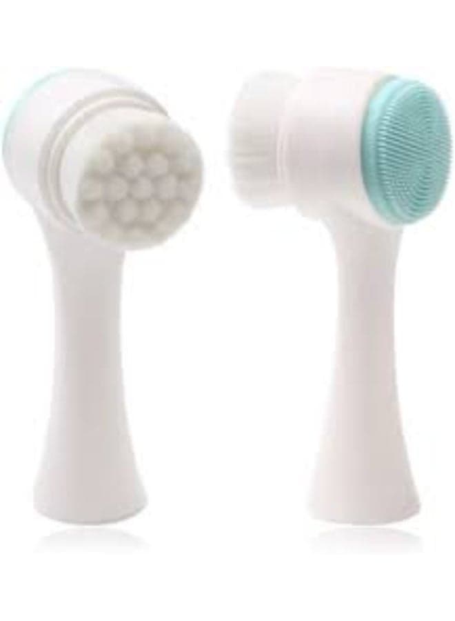 Facial Cleansing Brush -Double-Sided Silicone Exfoliating Tool for Oil Removal 1PC may vary color Face Brushes & Sponges (٤)