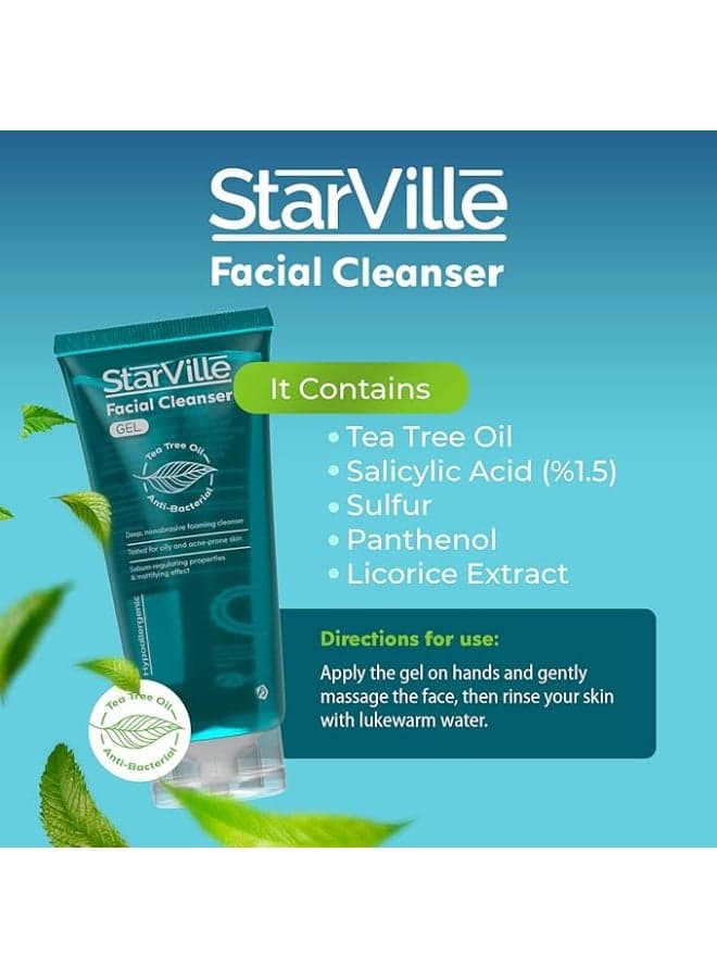 Facial Cleanser Gel Tea Tree Oil Anti-Bacterial Green 200ml