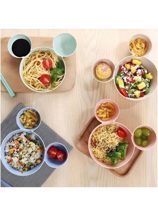 3-in-1 children's food and serving set made from natural, eco-friendly materials; safe, healthy, and suitable for hot and cold foods (BPA-free). Green color. (7)