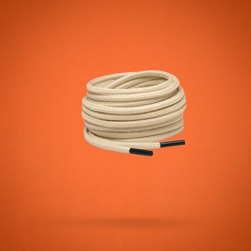Tishta Round Shoe Laces 4mm Thick - Durable Strong Hold for Daily Sports and Casual Shoes - Easy Fit and Secure Stability - 120cm - Beige-Model1 Shoelaces (٦)